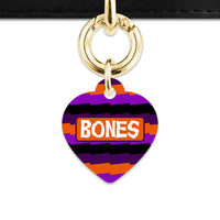 Purple And Orange Spooky Stripes Pet ID Tag