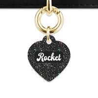 Black Pastel Stars Pet ID Tag