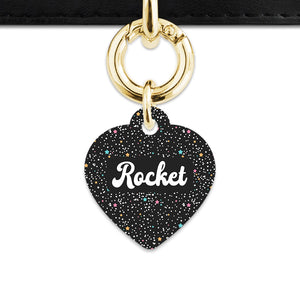 Black Pastel Stars Pet ID Tag