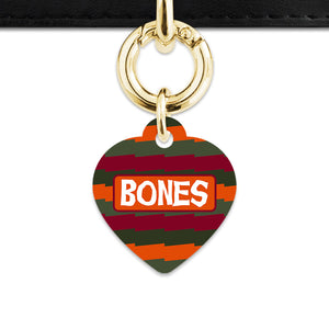 Green And Orange Spooky Stripes Pet ID Tag