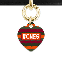 Green And Orange Spooky Stripes Pet ID Tag