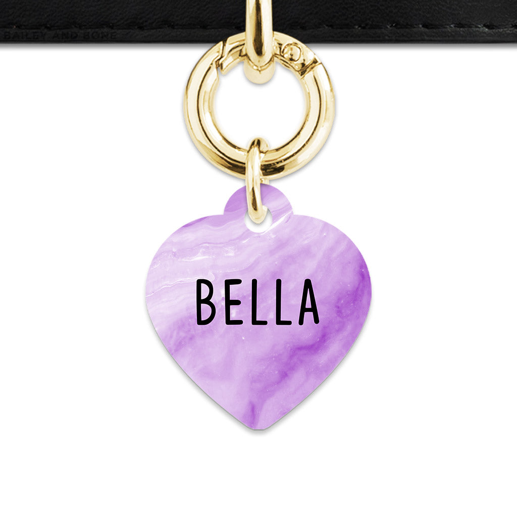 Light Purple Marble Pet ID Tag