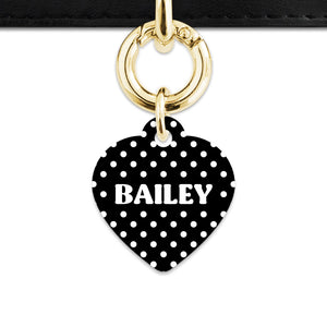Black And White Polka Dots Pet ID Tag