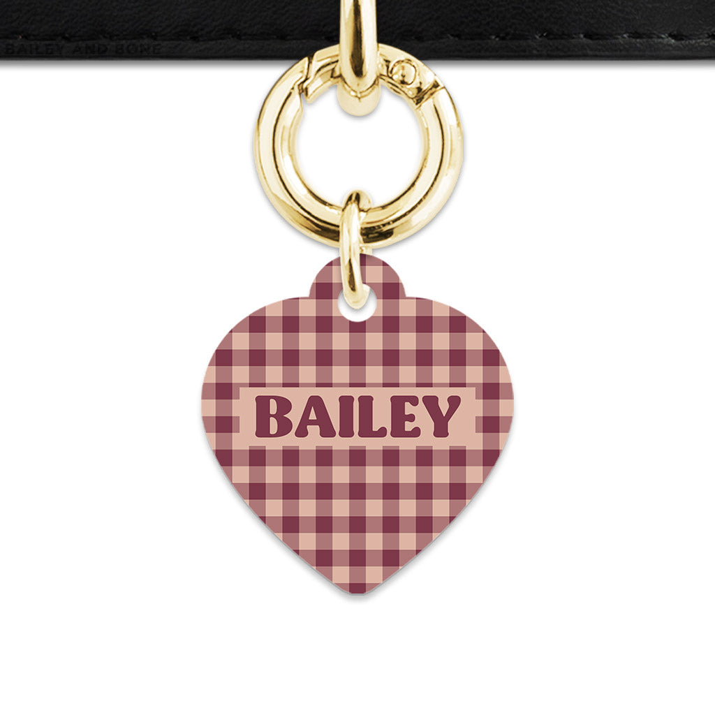 Winter Gingham Pet ID Tag