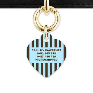 Blue And Brown Stripes Pet ID Tag