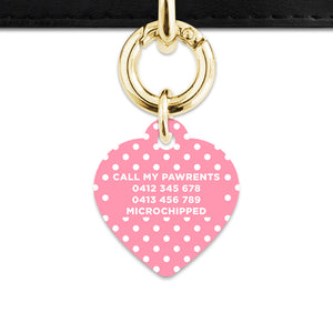 Pink And White Polka Dot Pet ID Tag