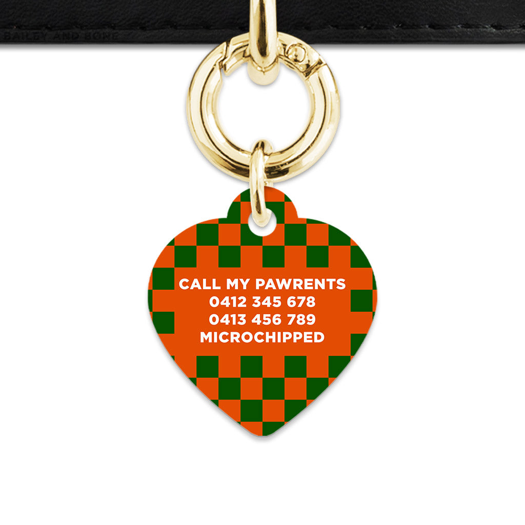 Halloween Checkers Pet ID Tag