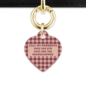 Winter Gingham Pet ID Tag