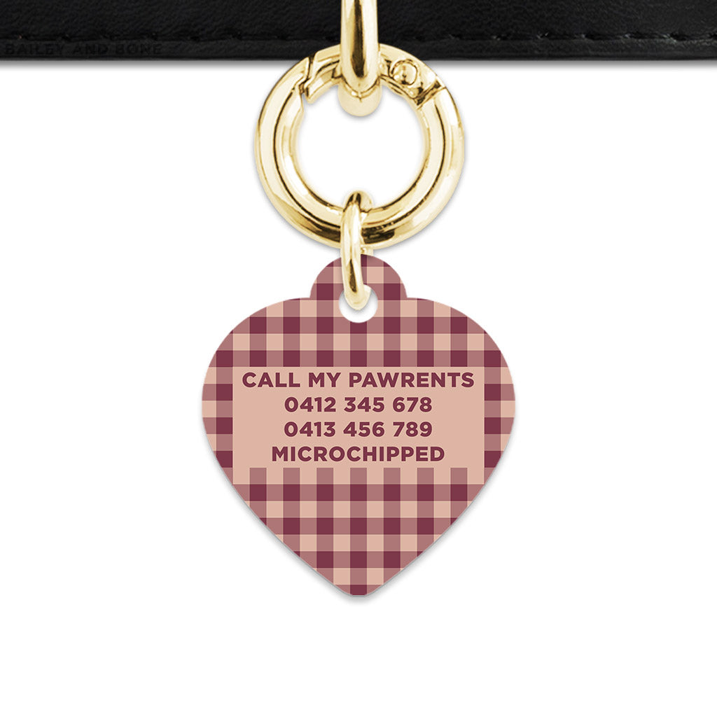 Winter Gingham Pet ID Tag