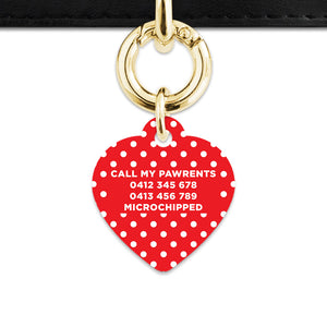 Red And White Polka Dots Pet ID Tag