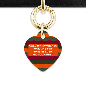Green And Orange Spooky Stripes Pet ID Tag