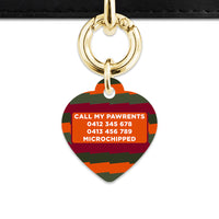 Green And Orange Spooky Stripes Pet ID Tag