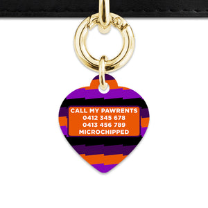 Purple And Orange Spooky Stripes Pet ID Tag