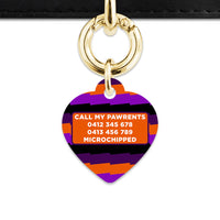 Purple And Orange Spooky Stripes Pet ID Tag