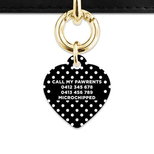 Black And White Polka Dots Pet ID Tag