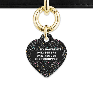 Black Pastel Stars Pet ID Tag
