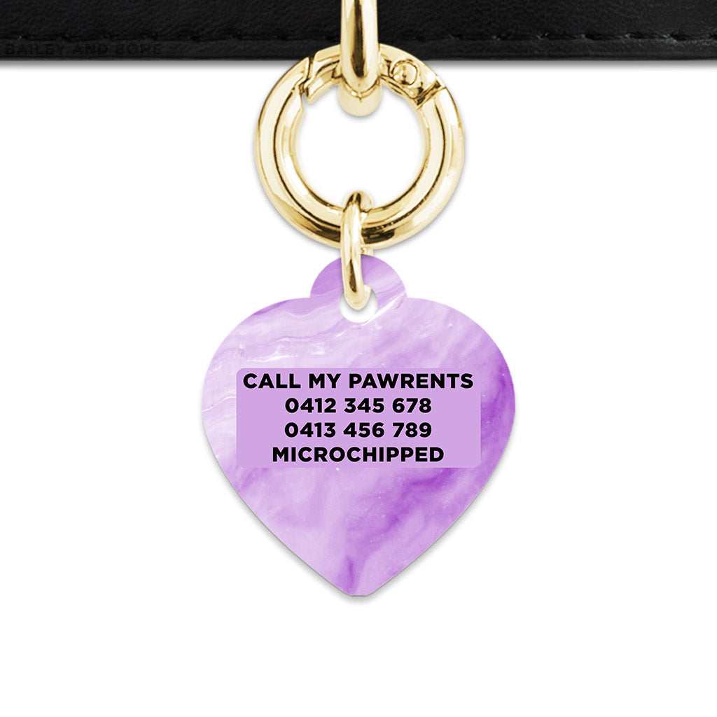 Light Purple Marble Pet ID Tag