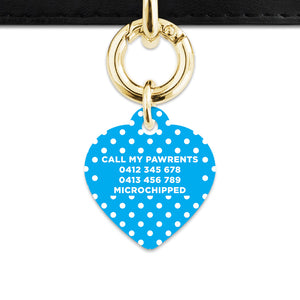 Blue And White Polka Dots Pet ID Tag