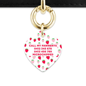 Pink And Red Strawberries Pet ID Tag
