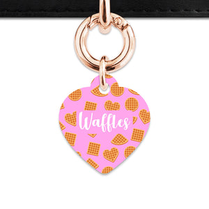 Pink Waffles Pattern Pet ID Tag