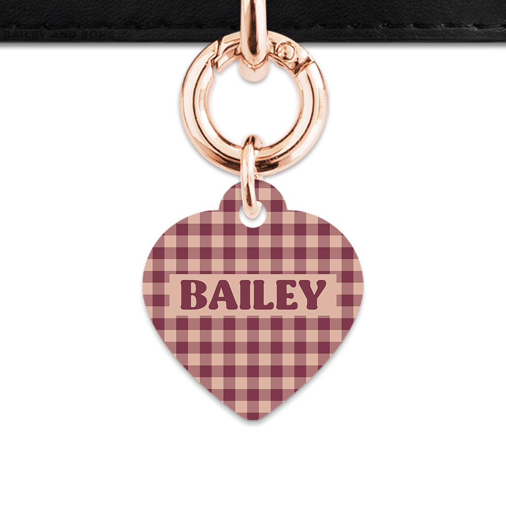 Winter Gingham Pet ID Tag