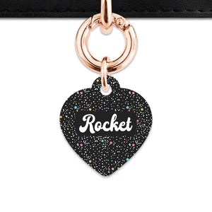 Black Pastel Stars Pet ID Tag