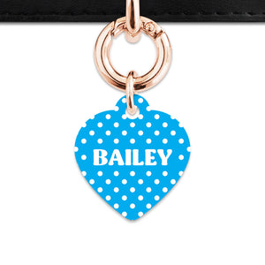 Blue And White Polka Dots Pet ID Tag