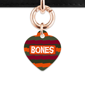 Green And Orange Spooky Stripes Pet ID Tag