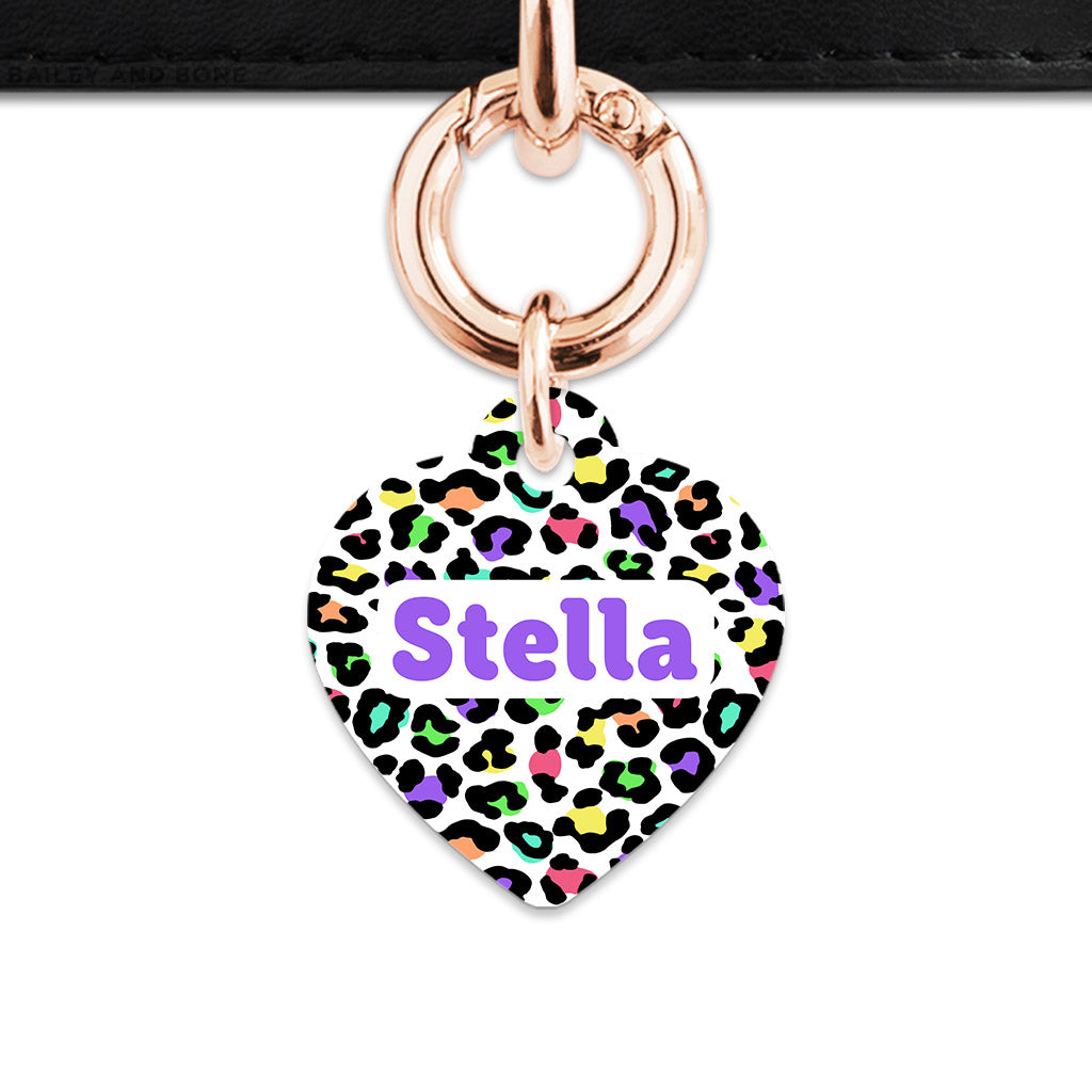 Pastel Leopard Print Pet ID Tag