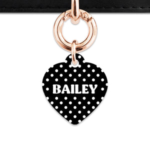 Black And White Polka Dots Pet ID Tag