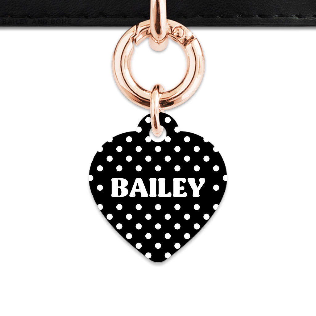 Black And White Polka Dots Pet ID Tag