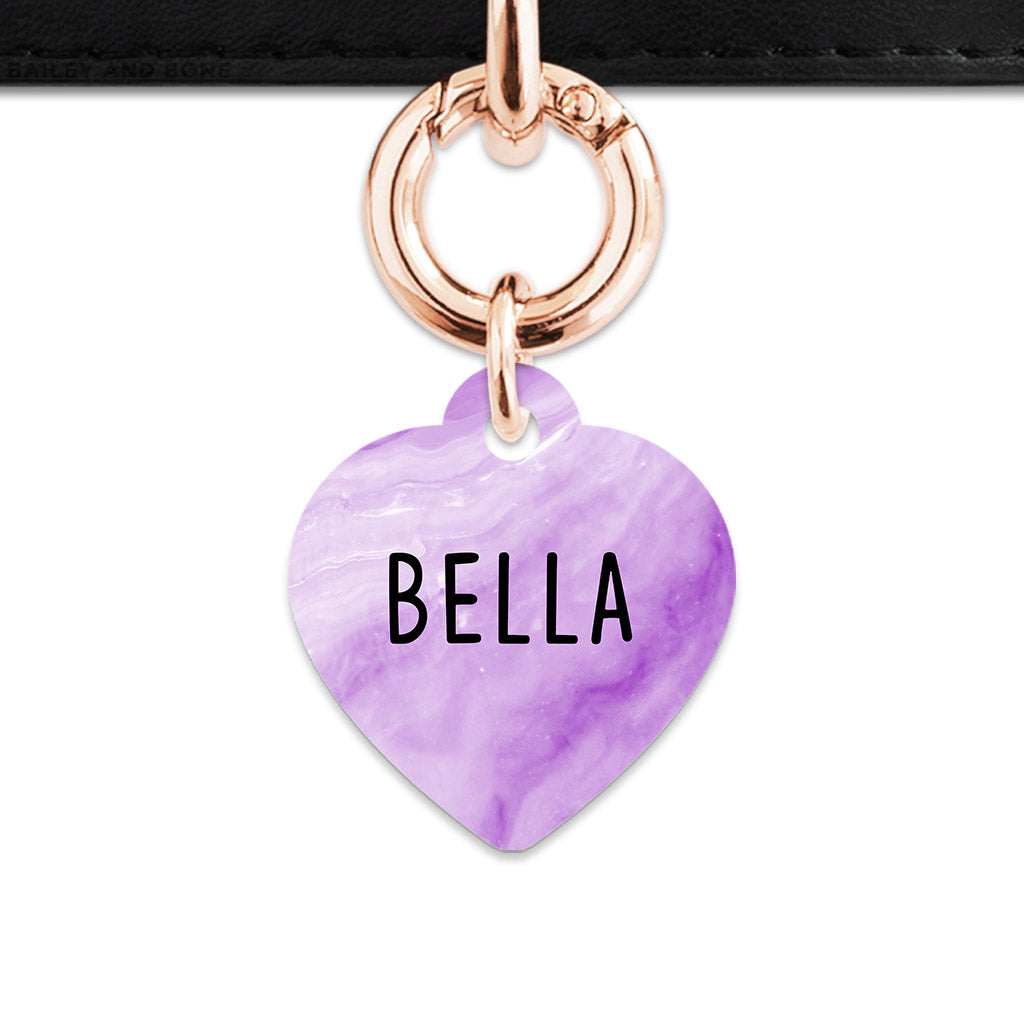Light Purple Marble Pet ID Tag