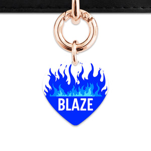 Blue Flames Pet ID Tag