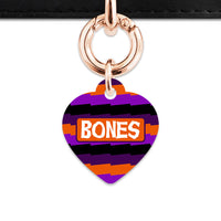 Purple And Orange Spooky Stripes Pet ID Tag
