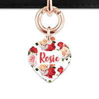Red And White Roses Pet ID Tag