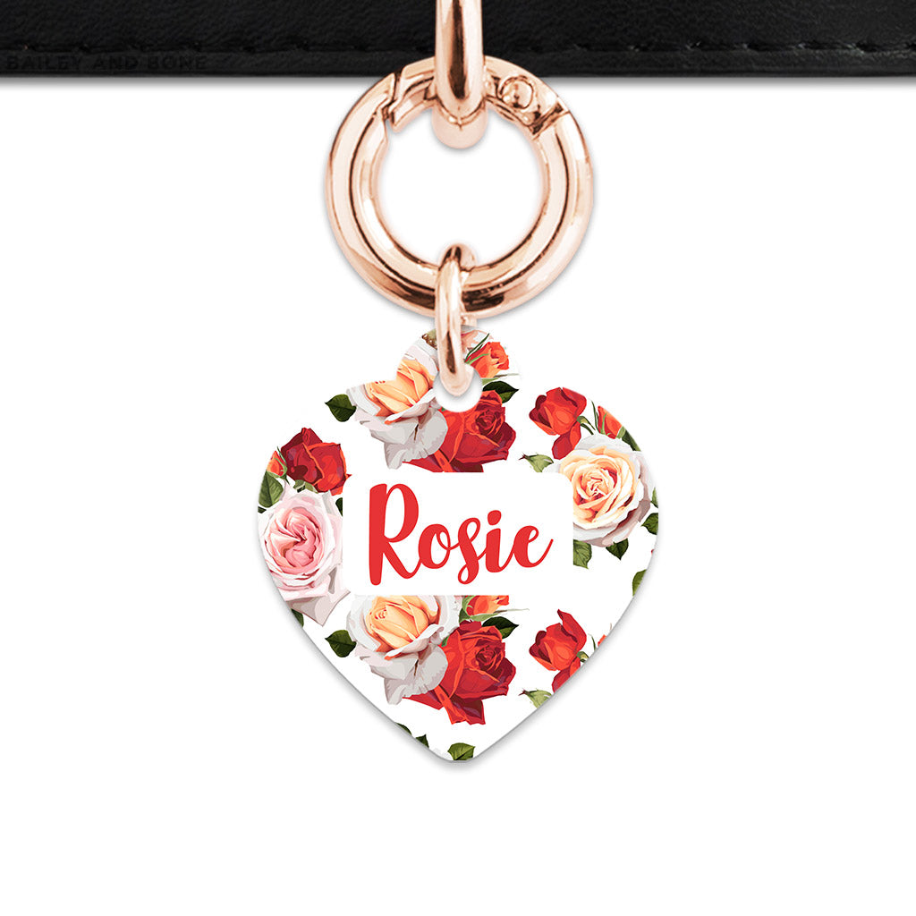 Red And White Roses Pet ID Tag