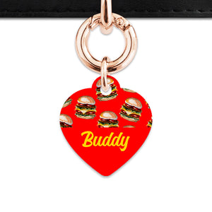 Burger Pattern Pet ID Tag