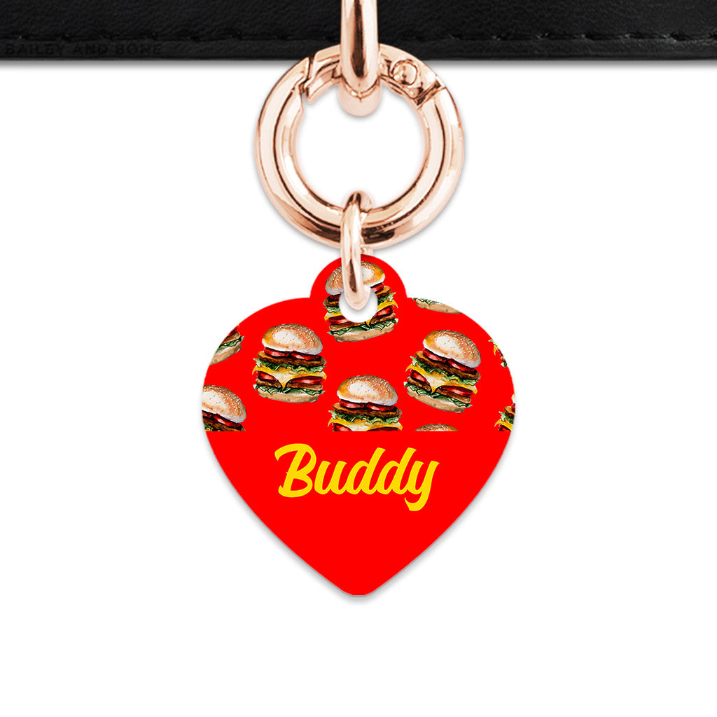 Burger Pattern Pet ID Tag