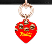 Burger Pattern Pet ID Tag