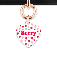 Pink And Red Strawberries Pet ID Tag