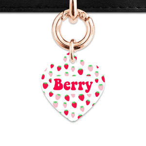 Pink And Red Strawberries Pet ID Tag