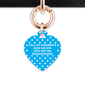 Blue And White Polka Dots Pet ID Tag