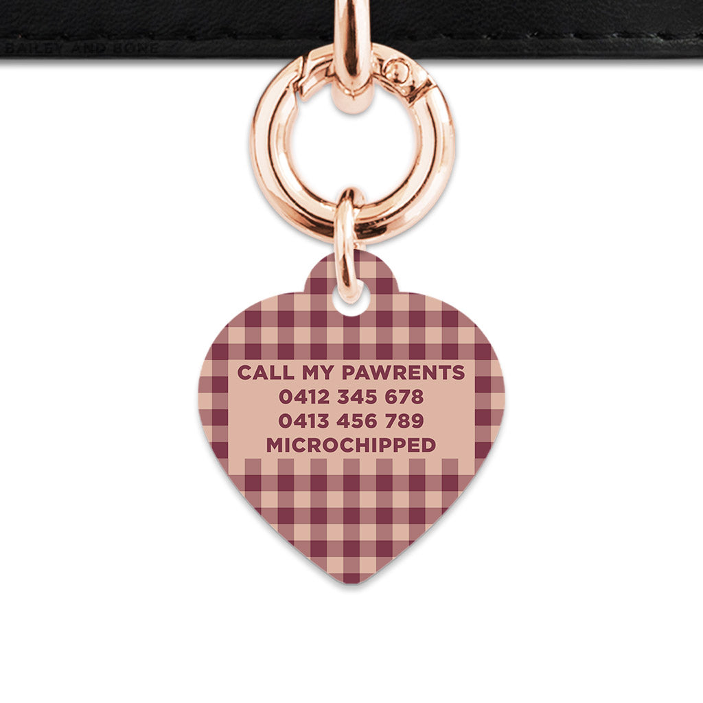 Winter Gingham Pet ID Tag