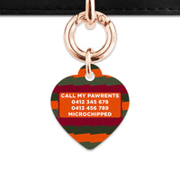 Green And Orange Spooky Stripes Pet ID Tag