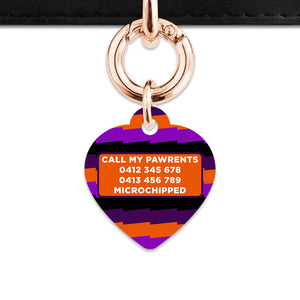 Purple And Orange Spooky Stripes Pet ID Tag