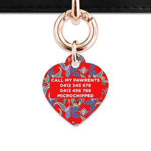 Red Paisley Pattern Pet ID Tag