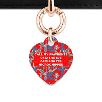 Red Paisley Pattern Pet ID Tag