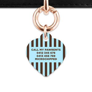 Blue And Brown Stripes Pet ID Tag