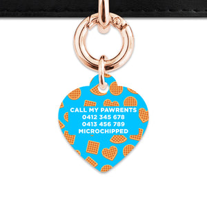 Blue Waffles Pattern Pet ID Tag