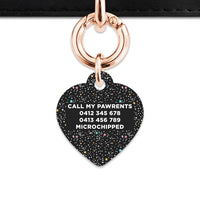 Black Pastel Stars Pet ID Tag
